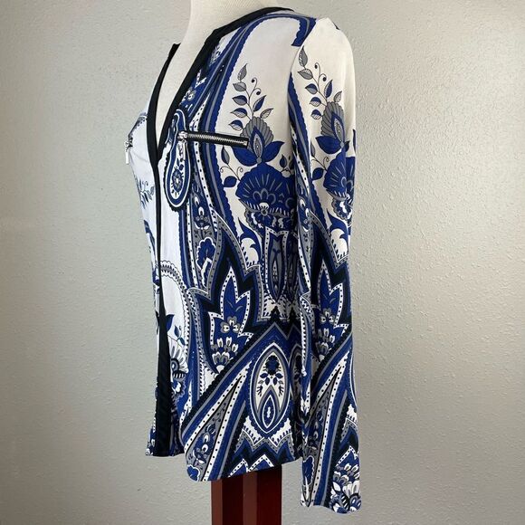 INC International Concepts V-Neck Blouse Top Size M EUC - Picture 2 of 5